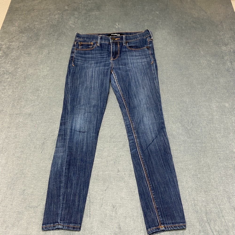 Express Legging Jeans Womens 2S 29x27 Blue Denim Cotton Stretch Mid Rise Comfort